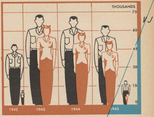 graph depicting employee numbers post war