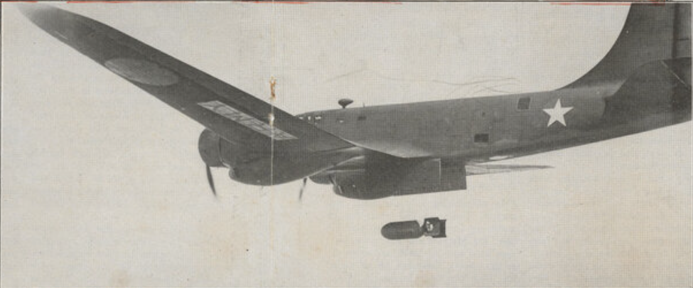 1 ton bomb dropped from b23 dragon